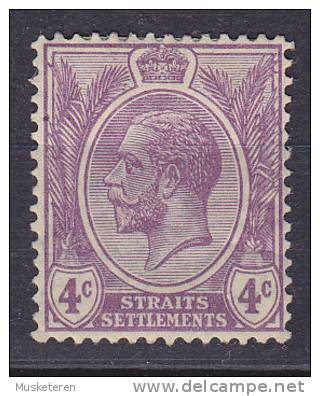 ## Straits Settlements 1913 Mi. 140    4 C König King George V., MH* - Straits Settlements