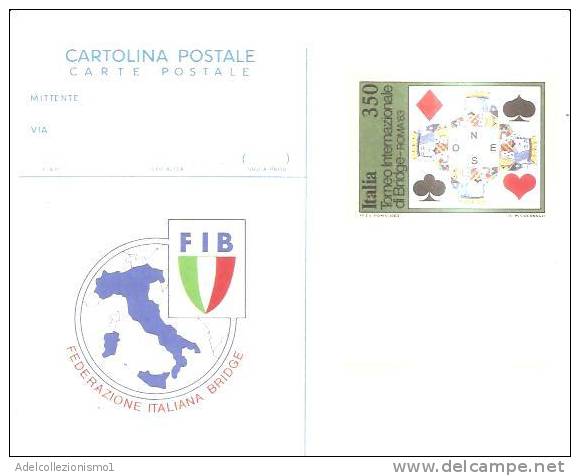 68986)cartolina Illustratoria Fib - Federazione Italiana Bridge - Playing Cards