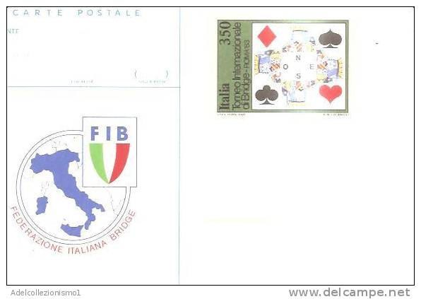68998)cartolina Illustratoria Fib - Federazione Italiana Bridge - Playing Cards