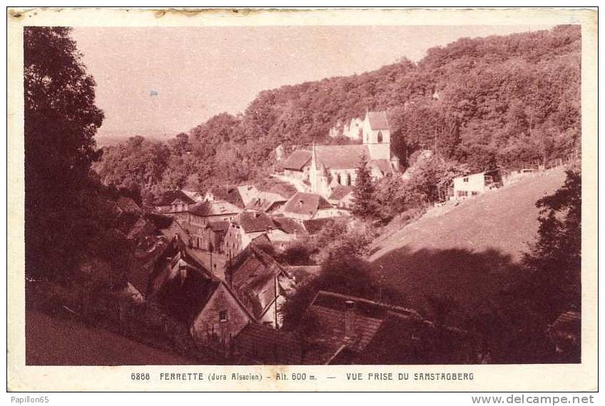 (68) FERRETTE  (Jura Alsacien)  Vue Prise Du SAMSTAGBERG - Ferrette