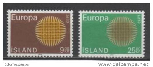 (S1140) ICELAND, 1970 (Europa Issue). Complete Set. Mi ## 442-443. MNH** - Unused Stamps