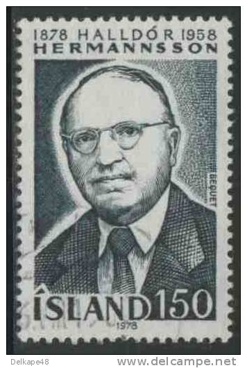 Iceland Island 1978 Mi 538 YT 491 * MH - Halldór Hermannsson (1878-1958) Scholar + Director Fiske Library - Andere & Zonder Classificatie