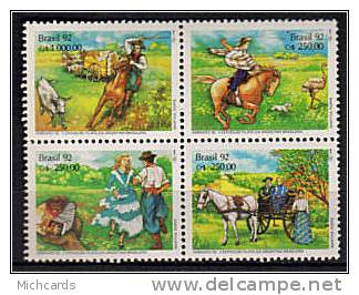 BRESIL 1992 - Abrafex92 (Chevaux) Serie Neuve Sans Charniere (Yvert 2056/58) - Unused Stamps