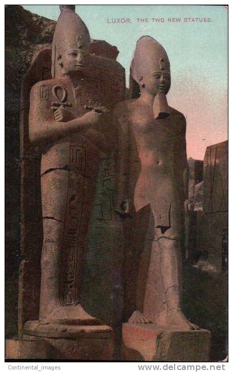 EGYPTE/ LOUXOR/ SUPERBES STATUES COLORISEES / Référence 2313 - Luxor