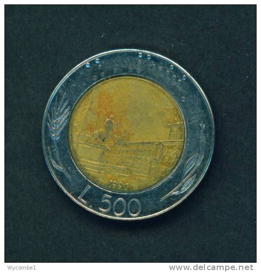ITALY  -  1991  500 Lira  Circulated As Scan - 500 Liras