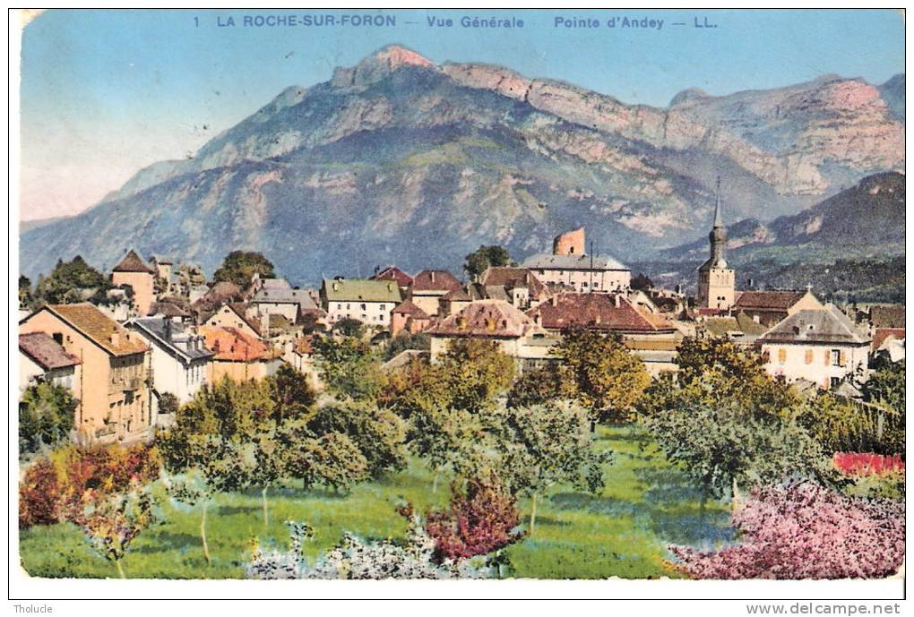 La Roche-sur-Foron- Haute Savoie-1933-Pointe D´Andey-arbres En Fleurs-carte Colorisée - La Roche-sur-Foron