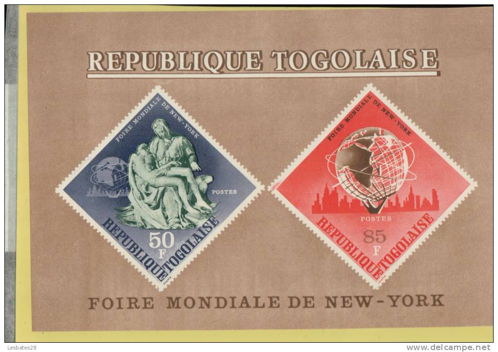 ERRINOPHILIE REPUBLIQUE TOGOLAISE, Thèmes,  FOIRE MONDIALE DE NEW-YORK,  , Feuillets,    CLAS- 21012-005 - Togo (1960-...)