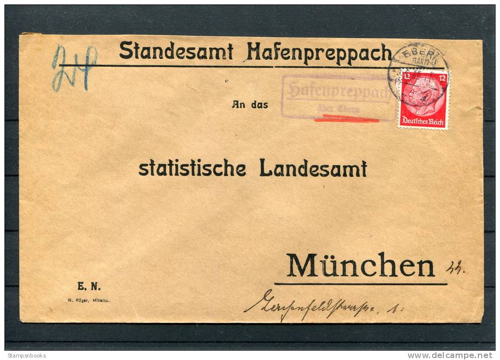 1935 Germany Hafenpreppach Ebern Landpoststempel Briefe - Briefe U. Dokumente