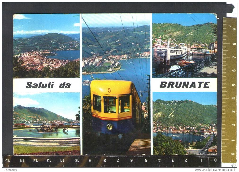 D1794 Saluti Da Brunate ( Como ) - Funicolare, Lungo Lario, Villa Olmo - Funiculaire, Funicular ,Drahts  /  1968 - Altri & Non Classificati