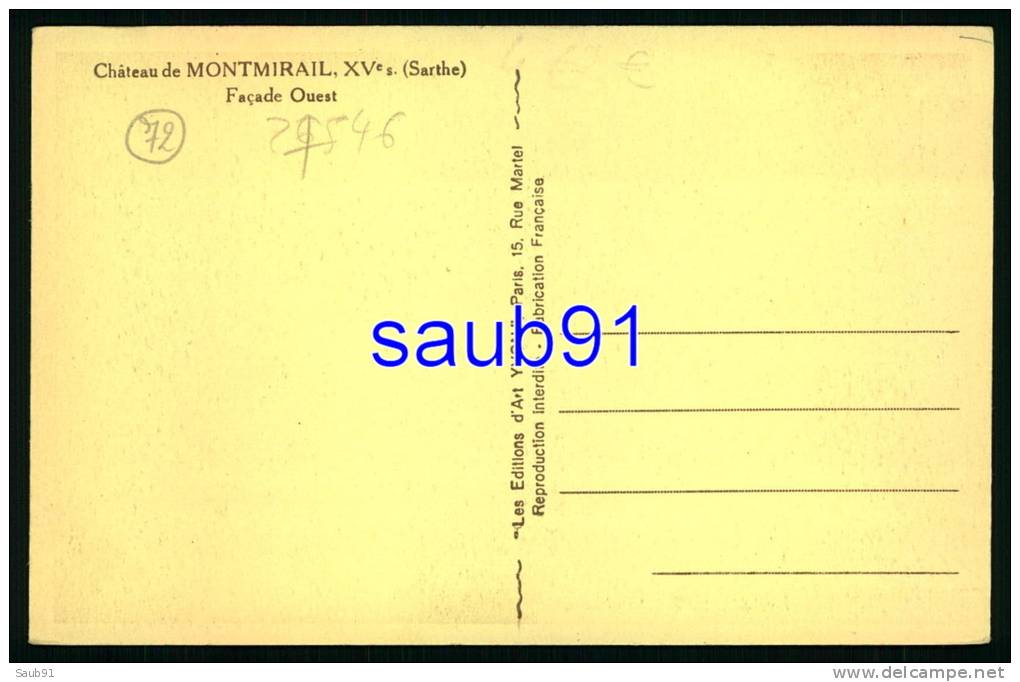 Lot De 2 Cartes - Sarthe - Montmirail - Le Château - Façade Ouest - Vue Prise De La Place Du Grand Got  -Réf : 27546-47 - Montmirail