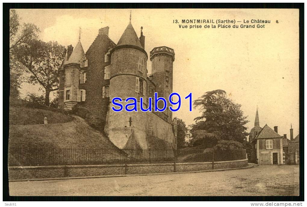 Lot De 2 Cartes - Sarthe - Montmirail - Le Château - Façade Ouest - Vue Prise De La Place Du Grand Got  -Réf : 27546-47 - Montmirail