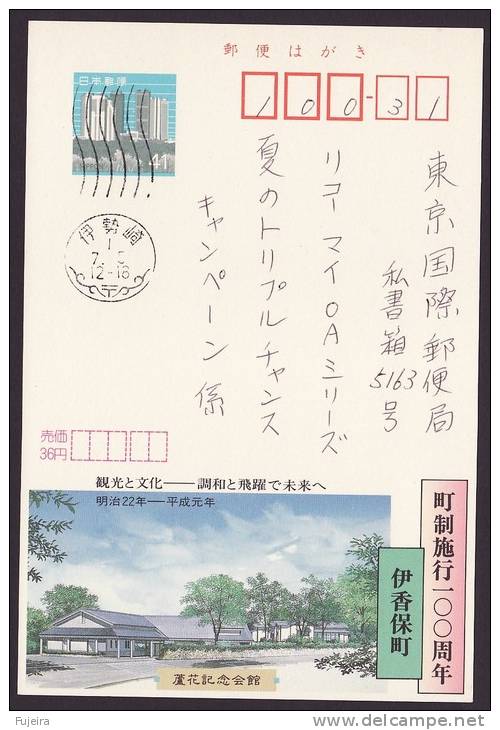 Japan Advertising Postcard, Roka Tokutomi Museum, Postally Used (jadu050) - Cartes Postales