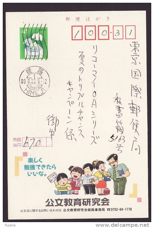 Japan Advertising Postcard, Kumon, Education, Postally Used (jadu077) - Cartes Postales