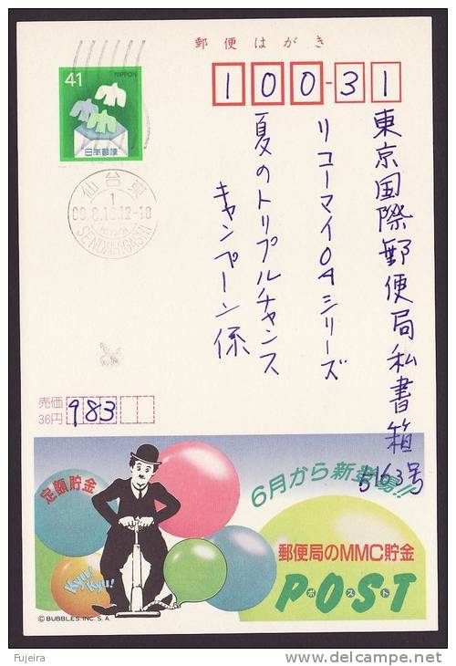 Japan Advertising Postcard, Chaplin, Postally Used (jadu106) - Cartes Postales