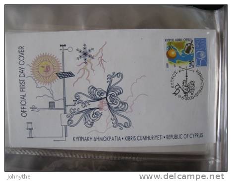 Cyprus 2000 50 Anni Of The Wolrd Metereological Organization FDC - Briefe U. Dokumente