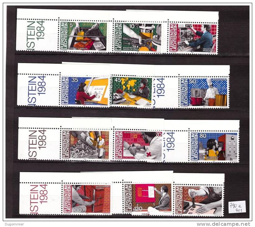 LIECHTENSTEIN 790 à 801 L´homme Et Le Travail  Neufs** - Unused Stamps