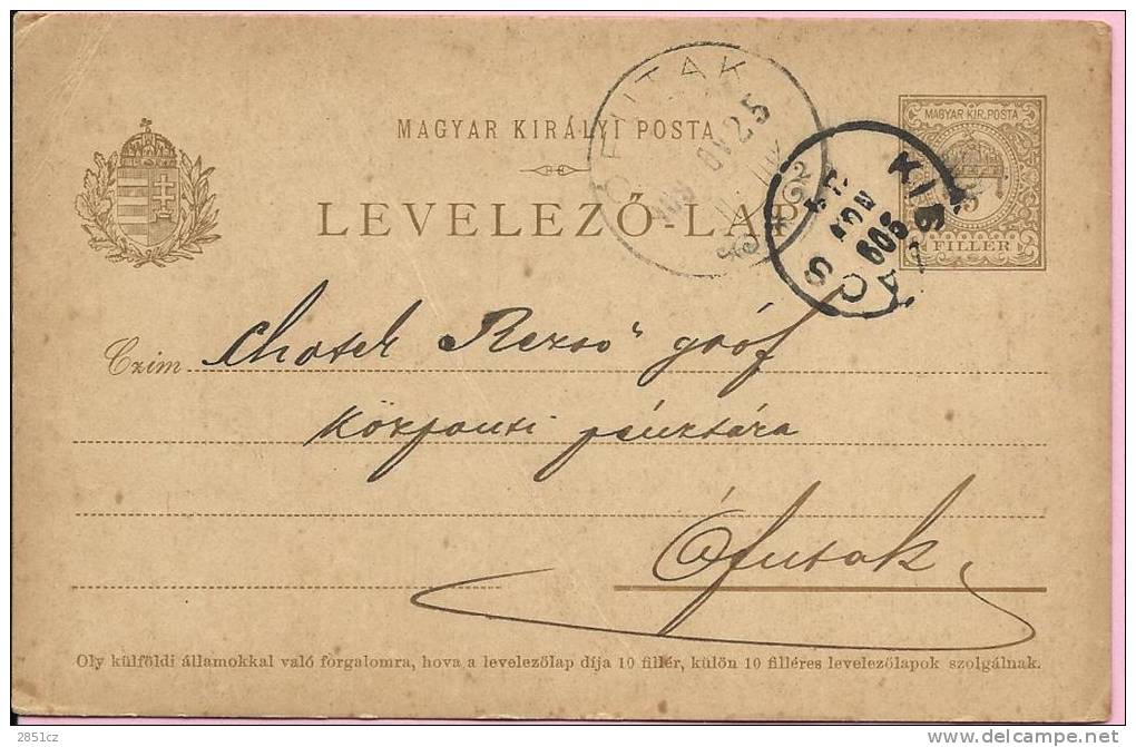 LEVELEZO-LAP, Kibza - Futtak, 1909., Hungary, Carte Postale - Briefe U. Dokumente