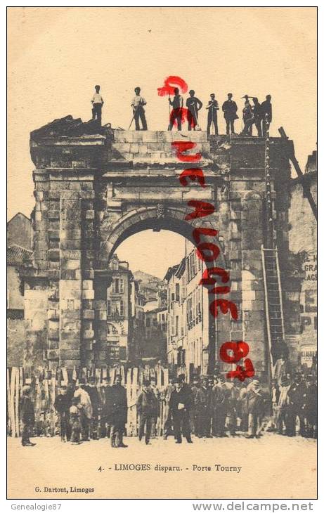 87 - LIMOGES - LIMOGES DISPARU - PORTE TOURNY - EDITEUR DARTOUT  RARE - Limoges