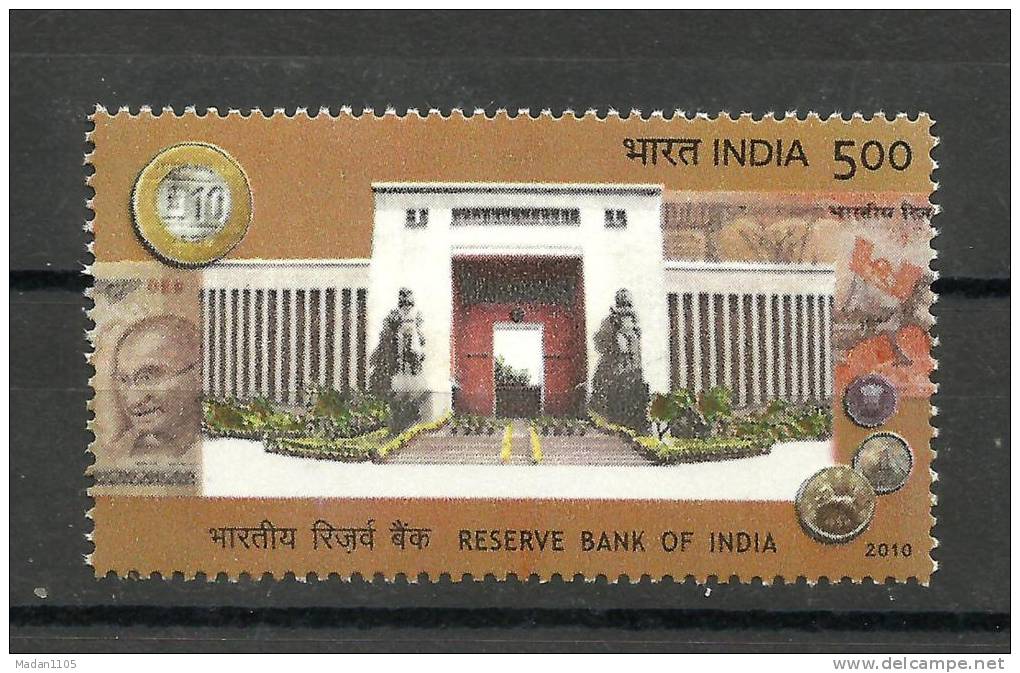 INDIA, 2010, 75th Anniversary Of Reserve Bank Of India, MNH, (**) - Unused Stamps