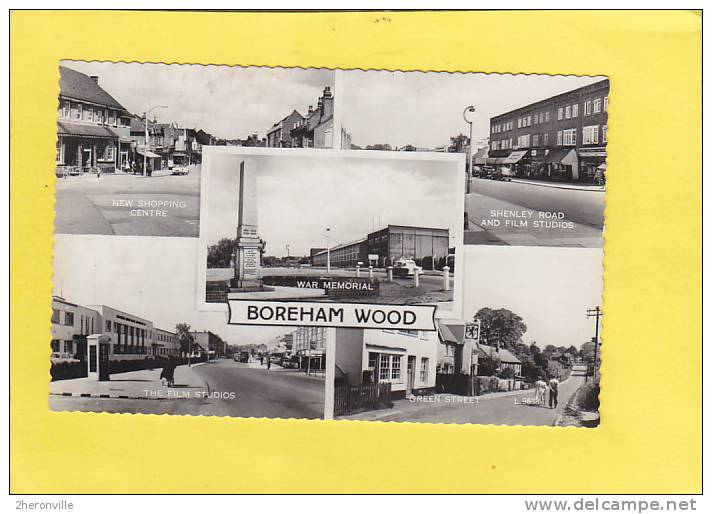 CPSM  - BOREHAM WOOD - Multivues  War Mémorial - New Shopping Center - Shenley Road And Film Studios - Green Street - Other & Unclassified