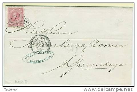 10 Cent Van ROTTERDAM   20FEB 1877 Naar DEN HAAG - Covers & Documents