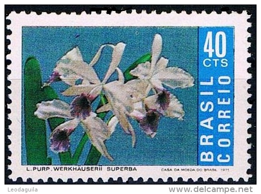 BRAZIL #1203  -  ORCHID  LAELIA PURPURATA  - 1971  MINT - Neufs