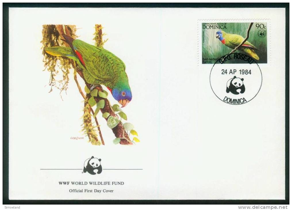 Dominica  1984  WWF - Vögel  (4 FDC  Kpl. )  Mi: 836-39 (10,00 EUR) - Dominica (1978-...)