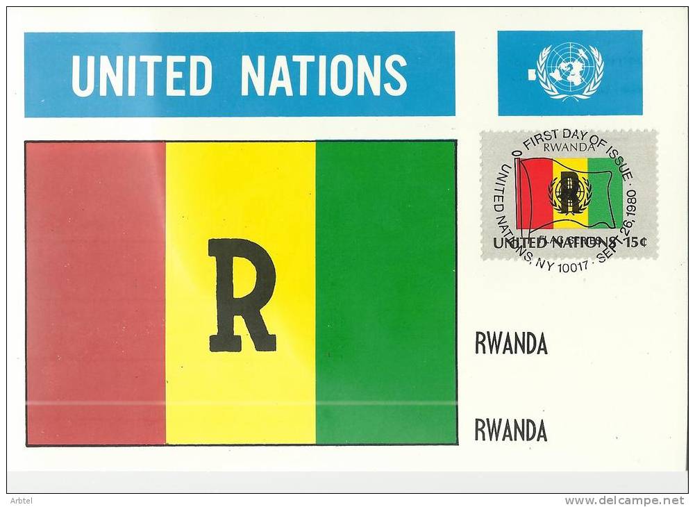 MAXIMA UN ONU NACIONES UNIDAS BANDERA RUANDA RWANDA - Other & Unclassified