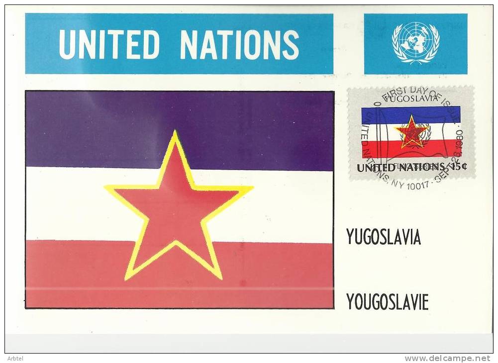 MAXIMA UN ONU NACIONES UNIDAS BANDERA YOGOSLAVIA YOUGOSLAVIE G - Other & Unclassified