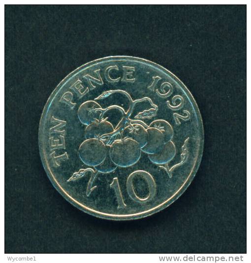 GUERNSEY  -  1992  10 Pence  Circulated As Scan - Guernsey