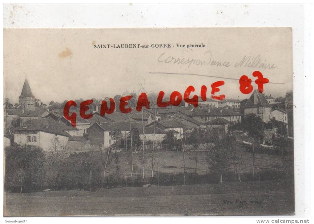 87 - ST - SAINT LAURENT SUR GORRE -  VUE GENERALE - EDITEUR MME FAYE  MODES - Saint Laurent Sur Gorre