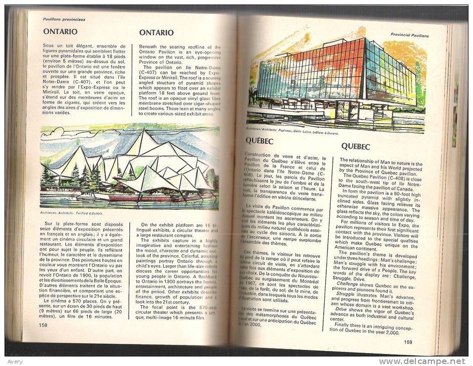 Expo67, Montreal Quebec  28 Avril - 27 Octobre 1967  April 28 - October 27 1967  Special Bilangue Bilingual  350 Pages - Noord-Amerika