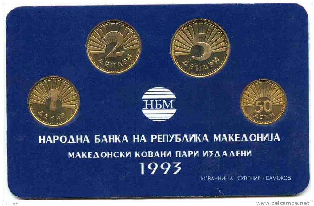 Macédoine Macedonia Coffret Officiel 1993 50 Deni à 5 Dinari BU - Noord-Macedonië