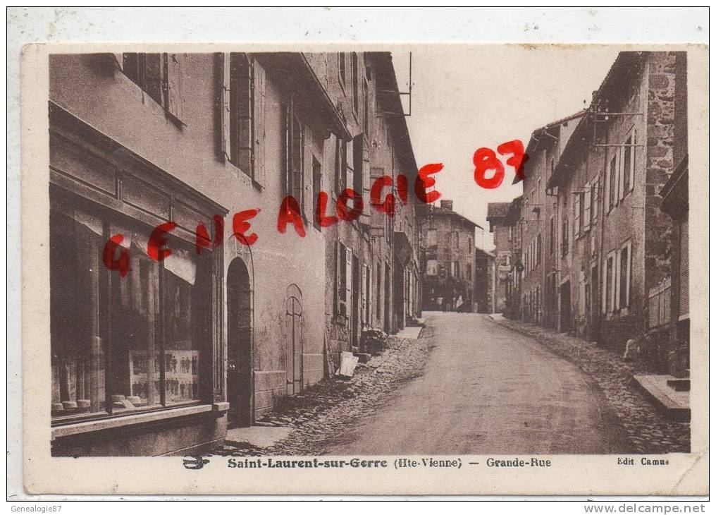 87 - SAINT LAURENT SUR GORRE - GRANDE RUE  - EDITEUR CAMUS - Saint Laurent Sur Gorre