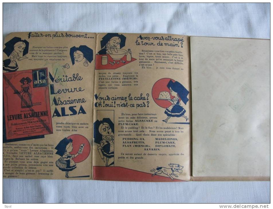 Ancien Jeu De L Oie Publicitaire Alsa  Avec Jetons Papier Et  2 Dés ( Os ? )  D époque  Années 1940 BE - Other & Unclassified