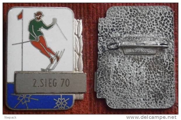 SKIING / SKI - 2. SIEG 70. - Enamel Badge / Pin / Broch - Winter Sports