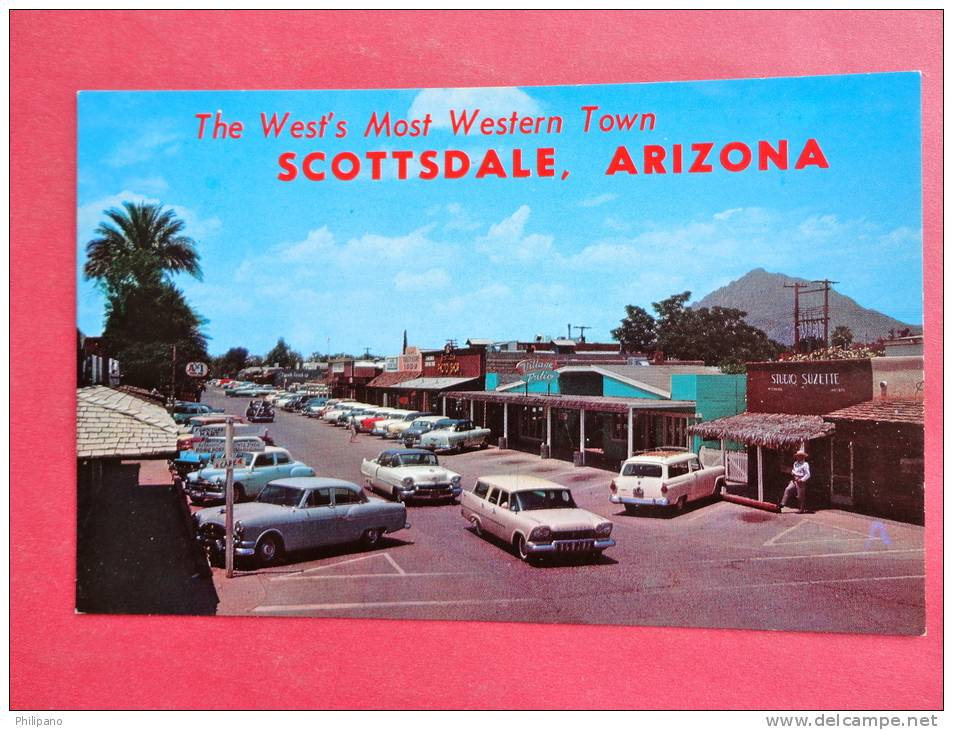 - Arizona > Scottsdale  Main Street With Classic Autos---- Early Chrome--ref 755 - Scottsdale