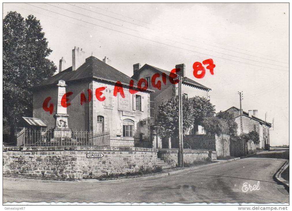 87 -ST LAURENT - SAINT LAURENT SUR GORRE -  LA POSTE  ROUTE DE LIMOGES - MONUMENT AUX MORTS -EDITEUR CAMUS - RAUCH - Saint Laurent Sur Gorre