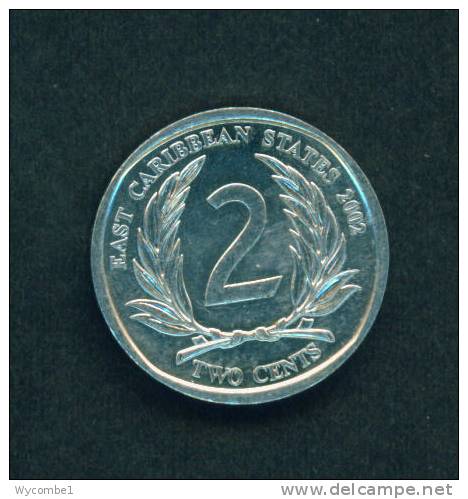 EAST CARIBBEAN STATES  -  2002  2 Cents  Circulated  As Scan - East Caribbean States