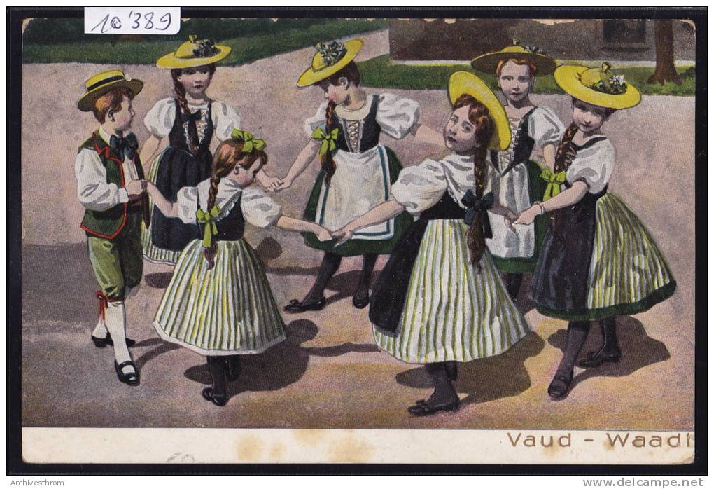Costumes Suisses : Kleine Waadtländerinen-Tracht - Costume De Petits Vaudois Et Vaudoises EN RELIEF (10´389) - Other & Unclassified