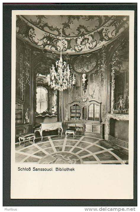 GERMANY  BERLIN  SANSSOUCI  LIBRARY  , OLD POSTCARD - Libraries