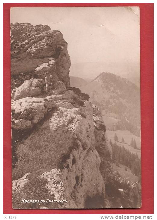 C0302 Rochers Du Chasseron, ANIME. Sepia.Envoyé De Ste-Croix, Timbre Manque. - Roche