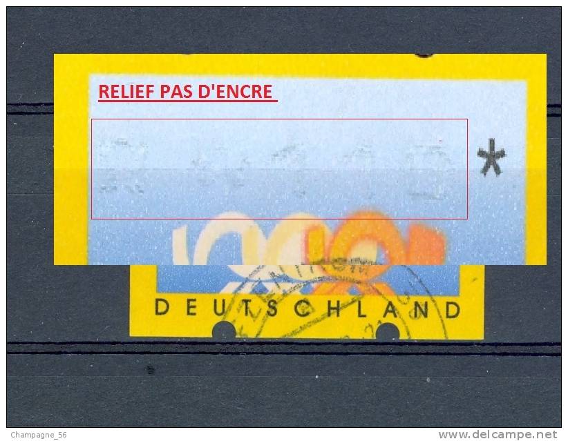 VARIÉTÉS ALLEMAGNE FÉDÉRALE 1999  N° 4 CORS RELIEF * DISTRIBUTEURS OBLITÉRÉ - Abarten Und Kuriositäten