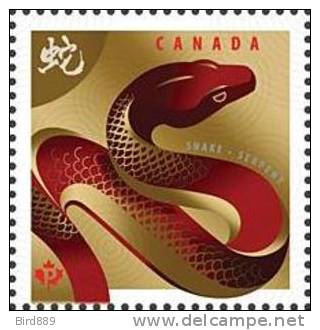 2013 Canada Lunar New Year Year Of The Snake Single Stamp MNH - Neufs