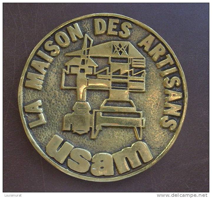 Médaille La Maison Des Artisans USAM 1938-1988 -  56 Morbihan Bronze Massif - Firma's