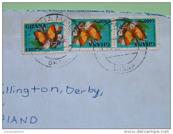Ghana 2001 Cover To England UK - Butterfly - Butterflies