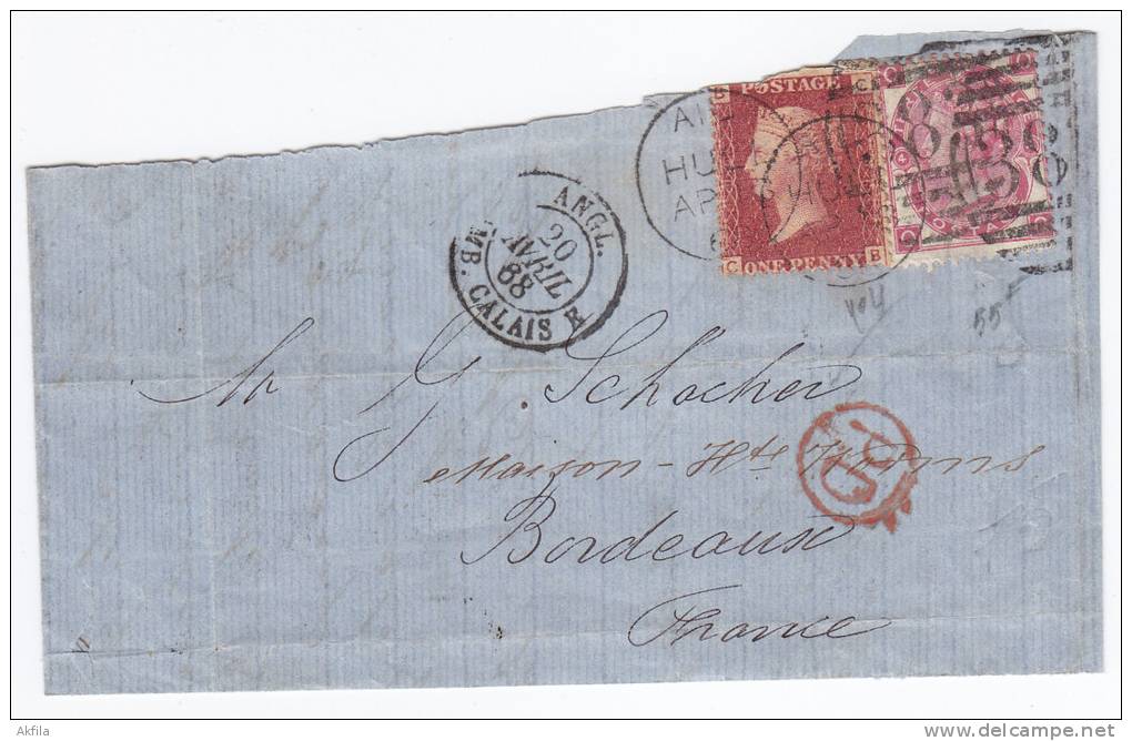 1163. Great Britain, 1868, Letter - Briefe U. Dokumente