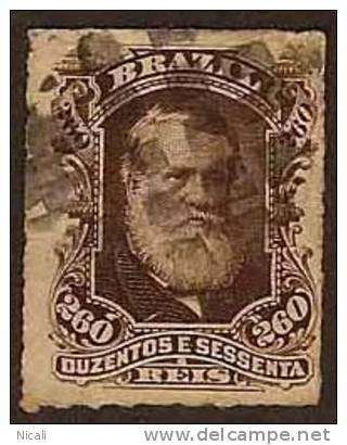 BRAZIL 1878 260r Pedro White Beard SG 63 U JD64 - Used Stamps