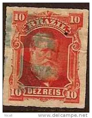 BRAZIL 1878 10r Pedro White Beard SG 57a U JD46 - Used Stamps