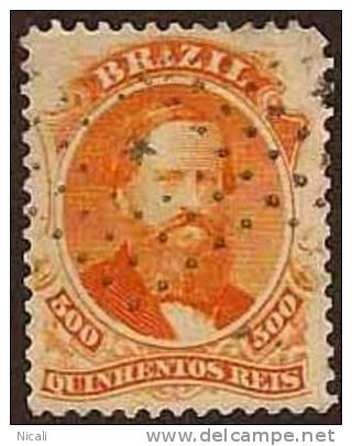 BRAZIL 1866 500r Pedro Dark Beard SG 49 U JD23 - Oblitérés